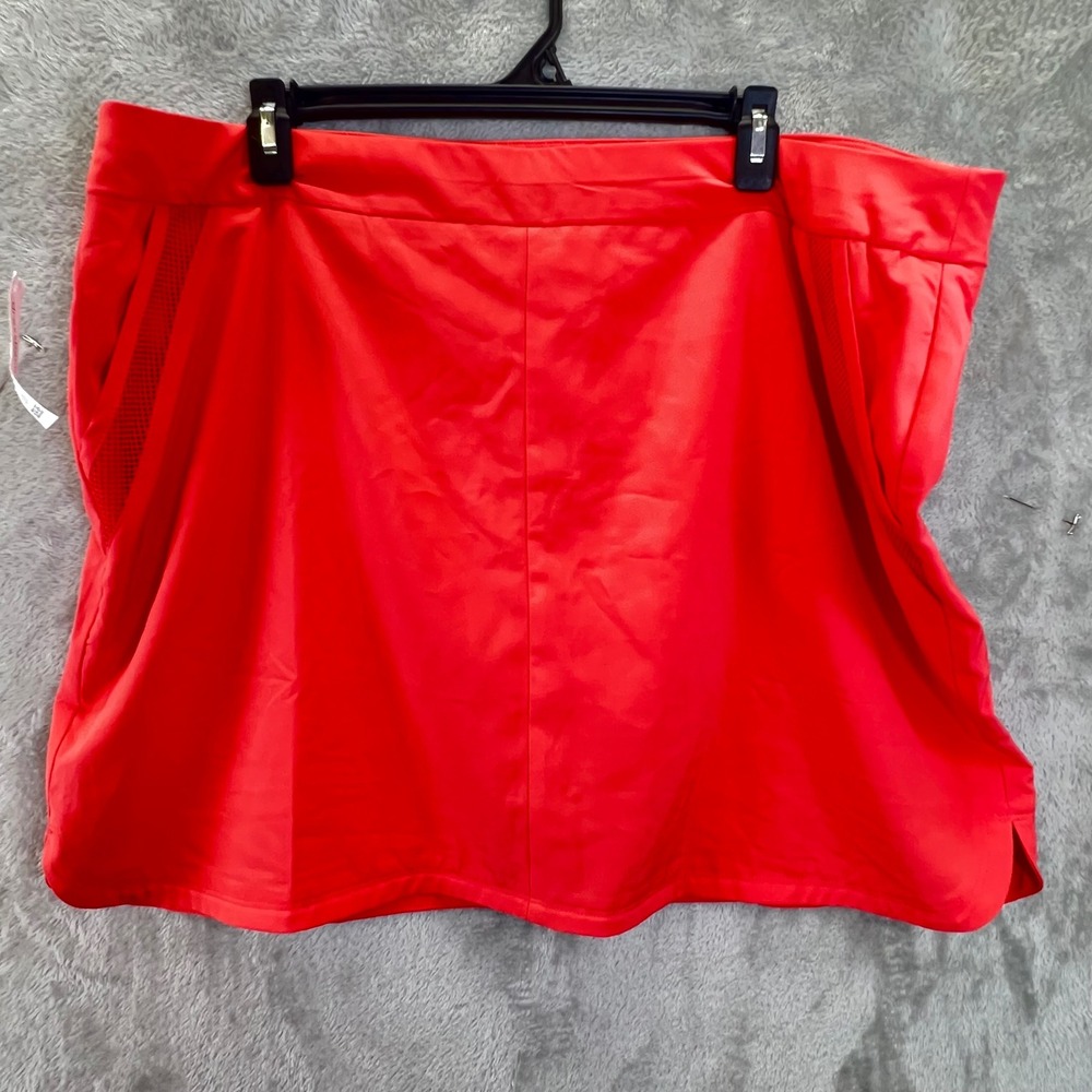 Dressbarn Sunday Women 1X Coral Pink Athletic Skort Mesh Pocket Golf Tennis NEW
